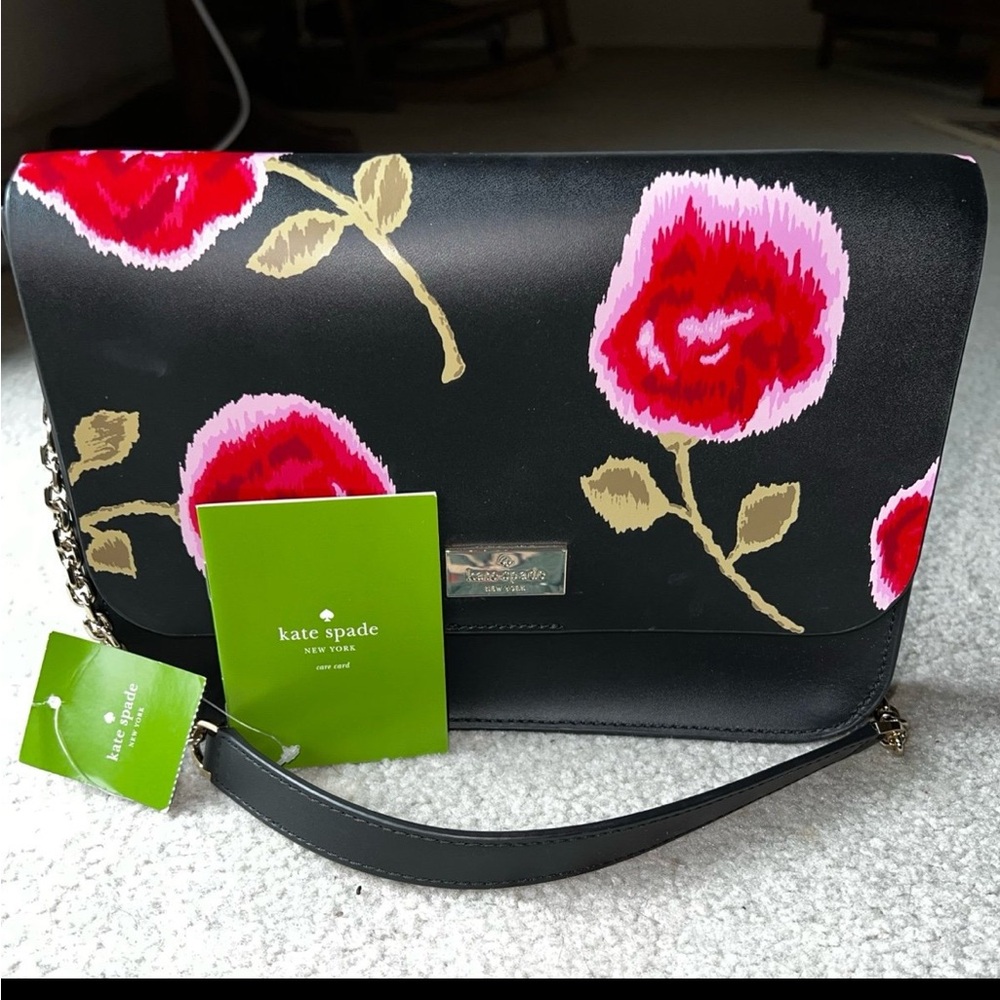 Kate Spade Floral Leather Shoulder Bag
